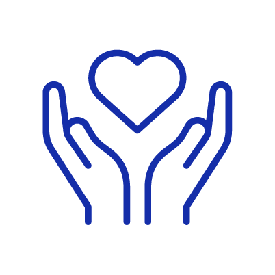 Heart in hands icon