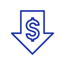 Dollar decreasing icon