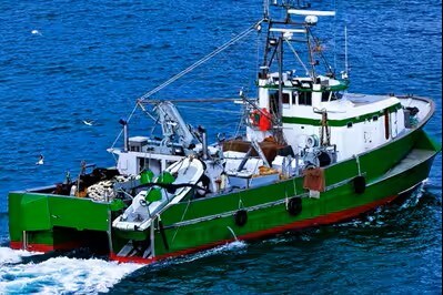 Commercial fishing boat at sea