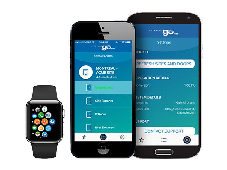 smartwatch smartphones entrapass go pass