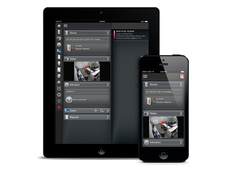 tablet smartphone entrapass go application 